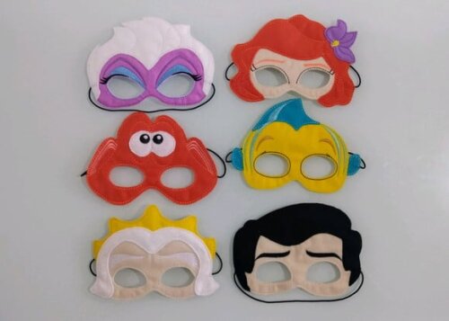 Máscaras ARIEL a Pequena Sereia