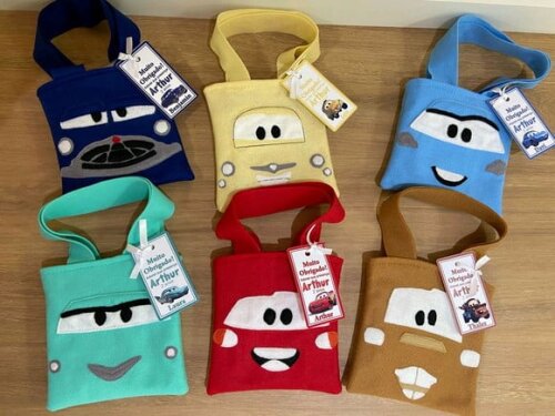 Sacolinhas em Feltro Tema Carros Disney