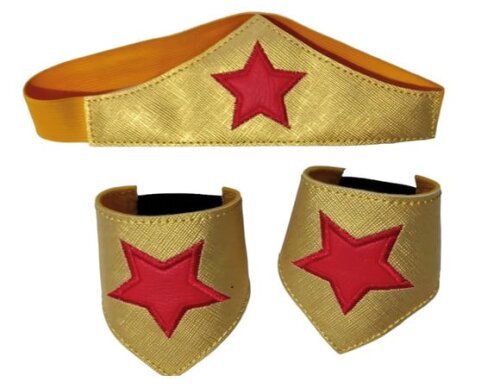 Tiara e Braceletes Mulher Maravilha