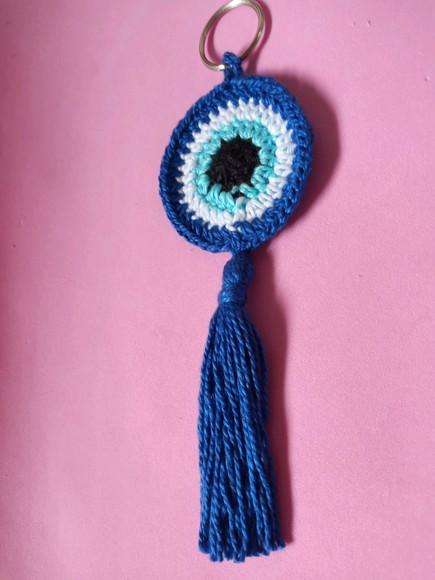 Chaveiro de Olho Grego em Crochê Amigurumi