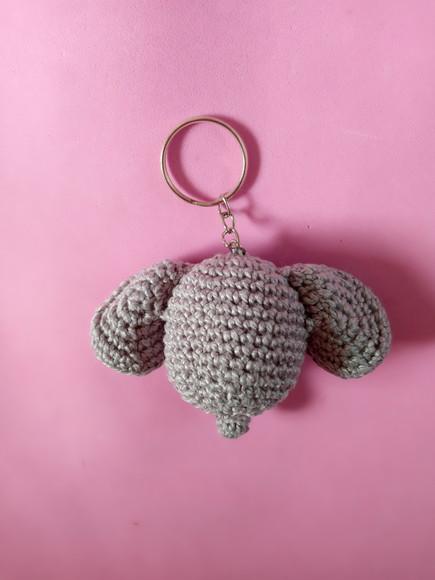 Chaveiro Elefante em Crochê Amigurumi