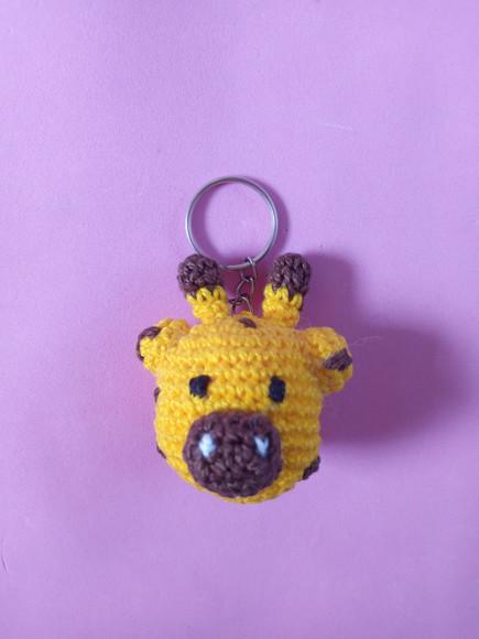 Chaveiro Girafa em Crochê Amigurumi