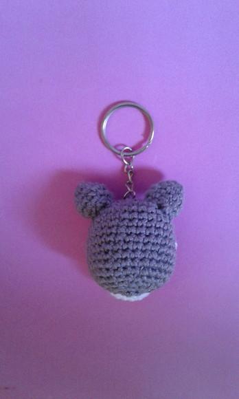 Chaveiro Guaxinim em Crochê Amigurumi