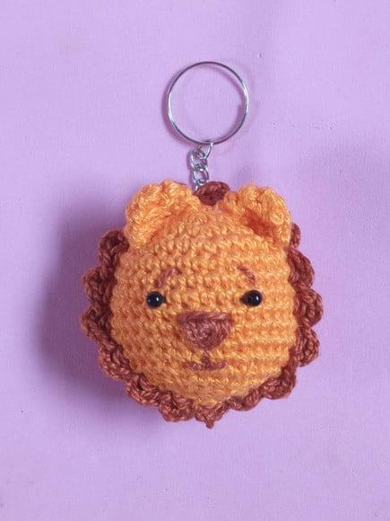 Chaveiro Leão em Crochê Amigurumi