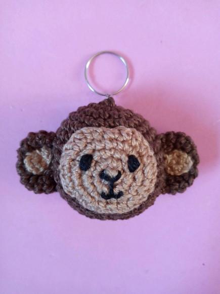 Chaveiro Macaco em Crochê Amigurumi