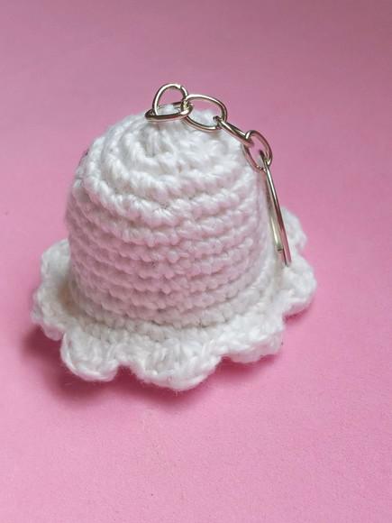 Chaveiro Mini Fantasma em Crochê Amigurumi