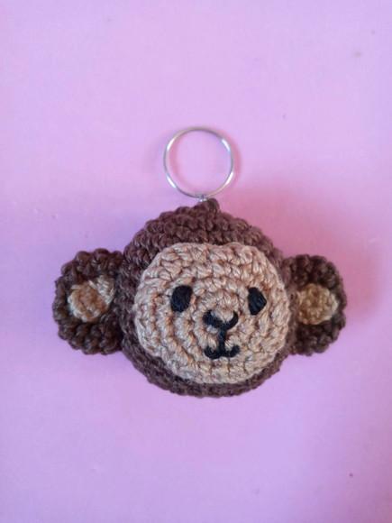 Chaveiro Macaco em Crochê Amigurumi