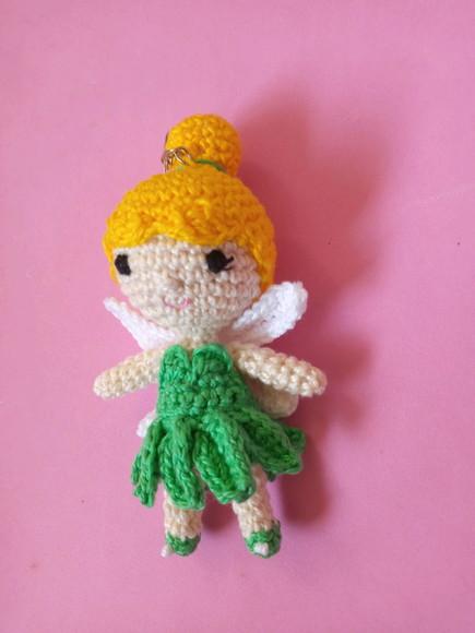 Chaveiro Sininho (tinker Bell) em Crochê Amigurumi