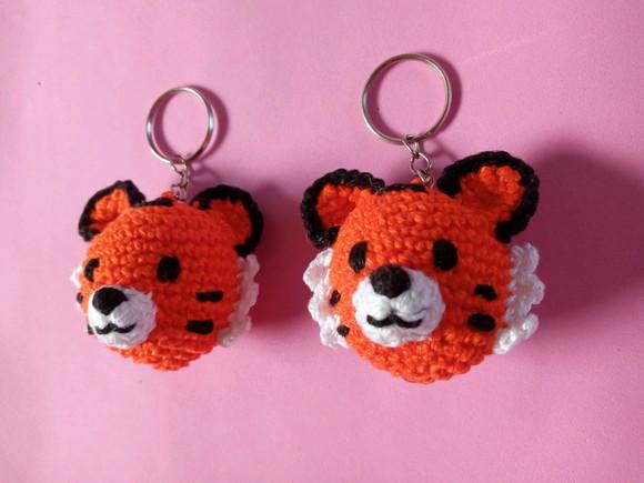 Chaveiro Tigre em Crochê Amigurumi