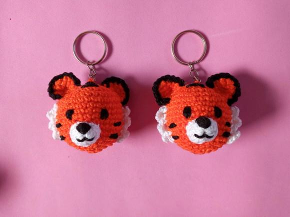 Chaveiro Tigre em Crochê Amigurumi