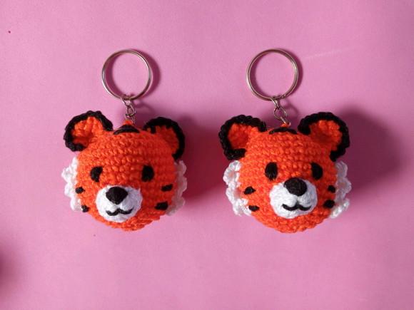 Chaveiro Tigre em Crochê Amigurumi