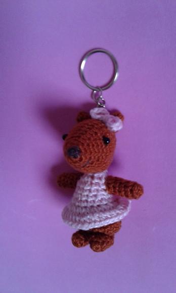 Chaveiros Esquilos em Crochê Amigurumi