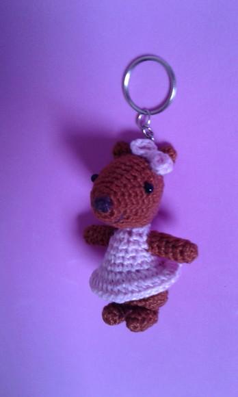 Chaveiros Esquilos em Crochê Amigurumi