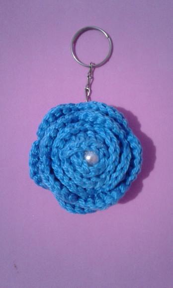 Chaveiros Rosas em Crochê Amigurumi