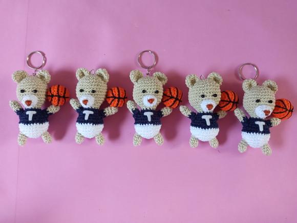 Chaveiros Ursinhos com Bolinhas em Crochê Amigurumi