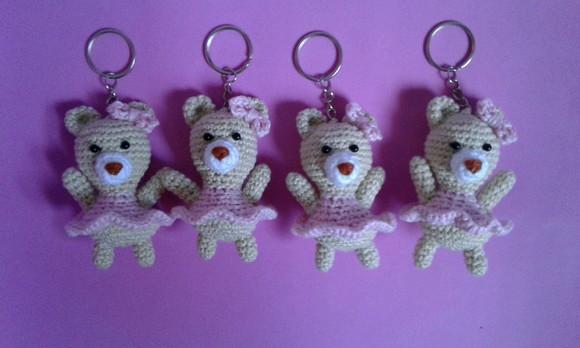Chaveiros Ursinhas em Crochê Amigurumi