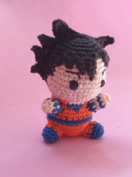 Mini Goku (Chibi) Em Crochê Amigurumi