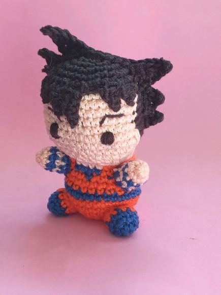 Mini Goku (Chibi) Em Crochê Amigurumi