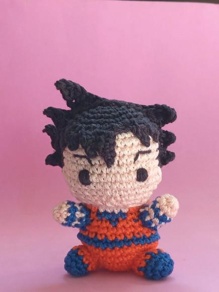 Mini Goku (Chibi) Em Crochê Amigurumi