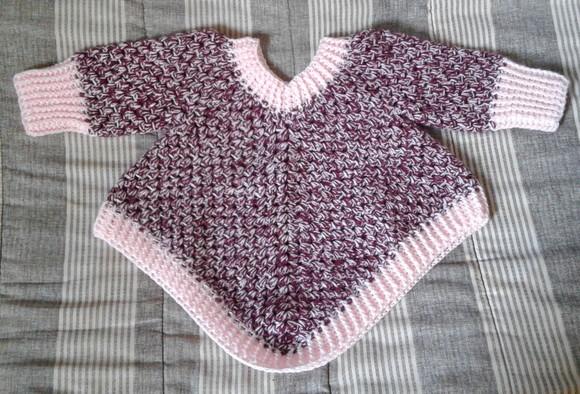 Poncho Para Bebês de Crochê - 1 ano