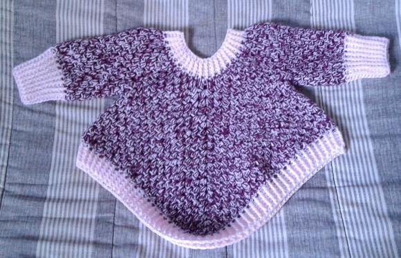 Poncho Para Bebês de Crochê - 1 ano