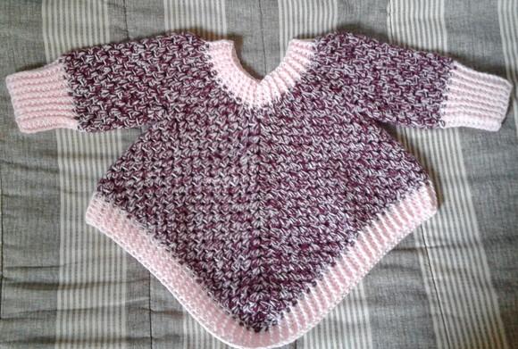 Poncho Para Bebês de Crochê - 1 ano
