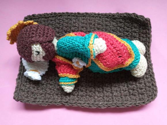 São José Dormindo Em Crochê Amigurumi