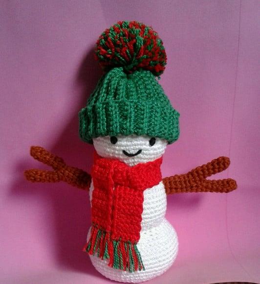 Boneco de Neve em Crochê Amigurumi