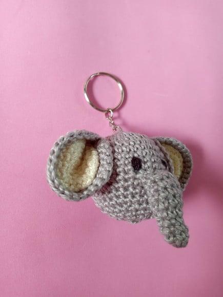 Chaveiro Elefante em Crochê Amigurumi