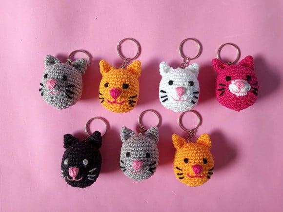 Chaveiro Gatinho em Crochê Amigurumi