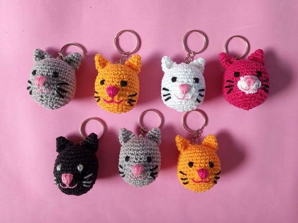 Chaveiro Gatinho em Crochê Amigurumi