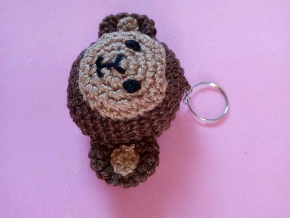 Chaveiro Macaco em Crochê Amigurumi