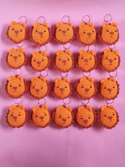 Chaveiro Leão em Crochê Amigurumi