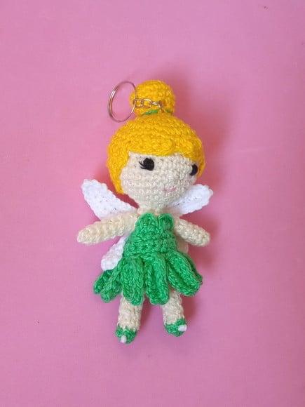 Chaveiro Sininho (tinker Bell) em Crochê Amigurumi
