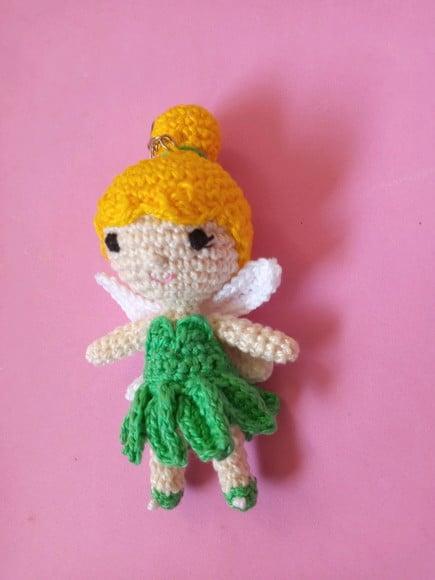 Chaveiro Sininho (tinker Bell) em Crochê Amigurumi