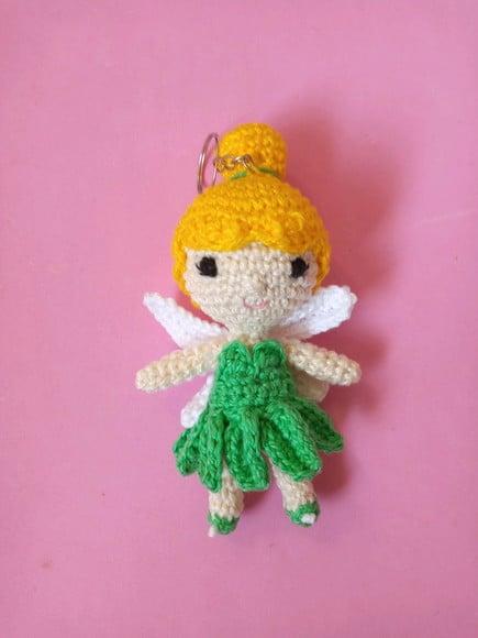 Chaveiro Sininho (tinker Bell) em Crochê Amigurumi