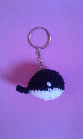 Chaveiros Mini Baleias em Crochê Amigurumi