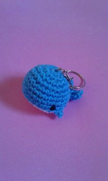 Chaveiros Mini Baleias em Crochê Amigurumi