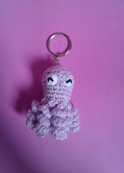 Chaveiros Mini Polvinhos em Crochê Amigurumi