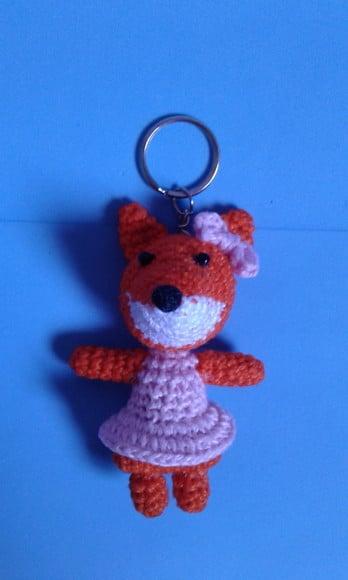 Chaveiros Raposas em Crochê Amigurumi