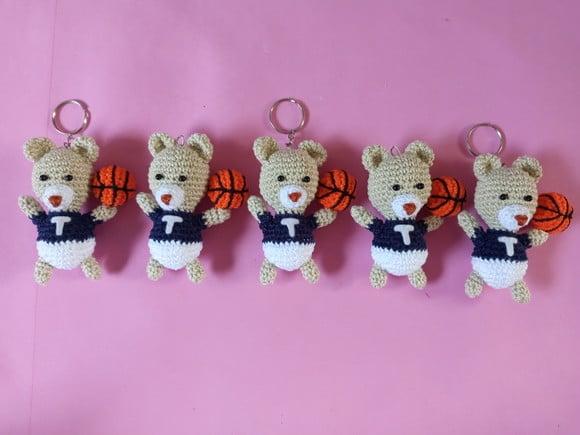 Chaveiros Ursinhos com Bolinhas em Crochê Amigurumi