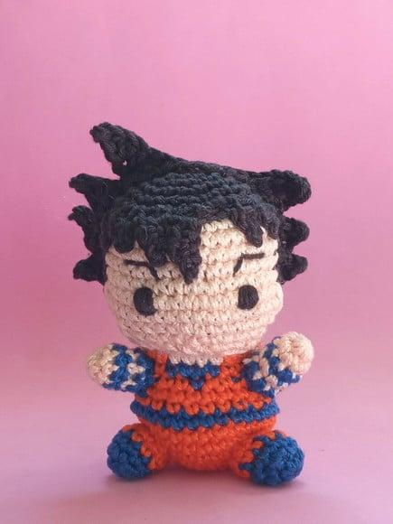Mini Goku (Chibi) Em Crochê Amigurumi