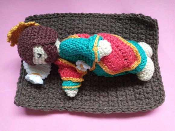 São José Dormindo Em Crochê Amigurumi