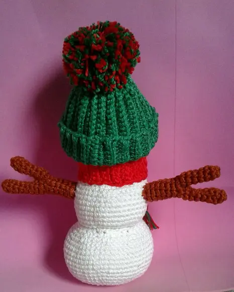 Boneco de Neve em Crochê Amigurumi