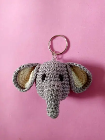 Chaveiro Elefante em Crochê Amigurumi