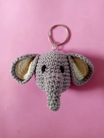 Chaveiro Elefante em Crochê Amigurumi
