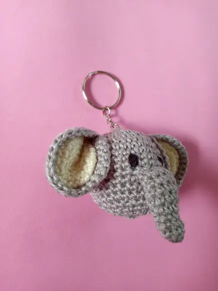 Chaveiro Elefante em Crochê Amigurumi