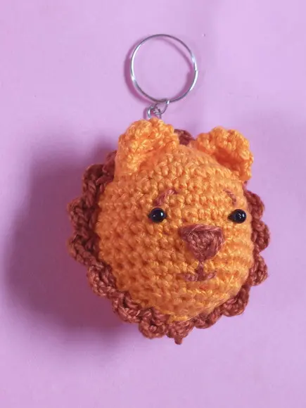 Chaveiro Leão em Crochê Amigurumi