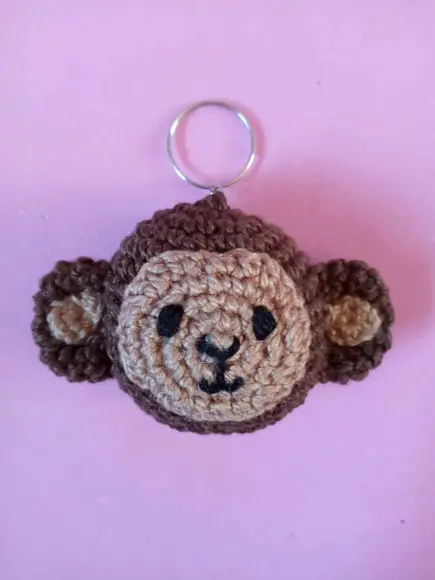 Chaveiro Macaco em Crochê Amigurumi
