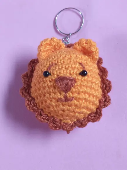 Chaveiro Leão em Crochê Amigurumi